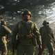 Members of the US 93rd Division, stood in the jungles of Japan.